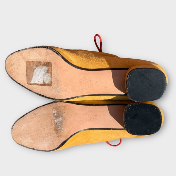 Vintage Rare Charles Jourdan Yellow and Red Suede Shoes - Picture 14 of 14